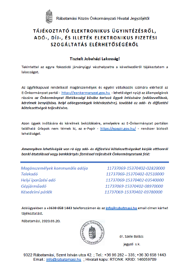 EÖNK TÁJÉKOZTATÓ JH